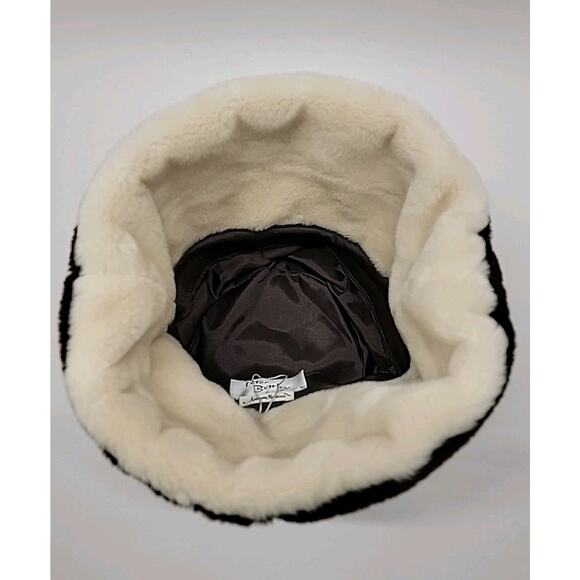 Vintage PETER BETTLEY LONDON Bucket Hat Womens Chocolate Brown Soft Faux Fur - Picture 5 of 12